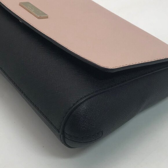 Kate Spade Laurel Way Black & Blush Pink Saffiano Leather Greer Shoulder Bag - Picture 6 of 11